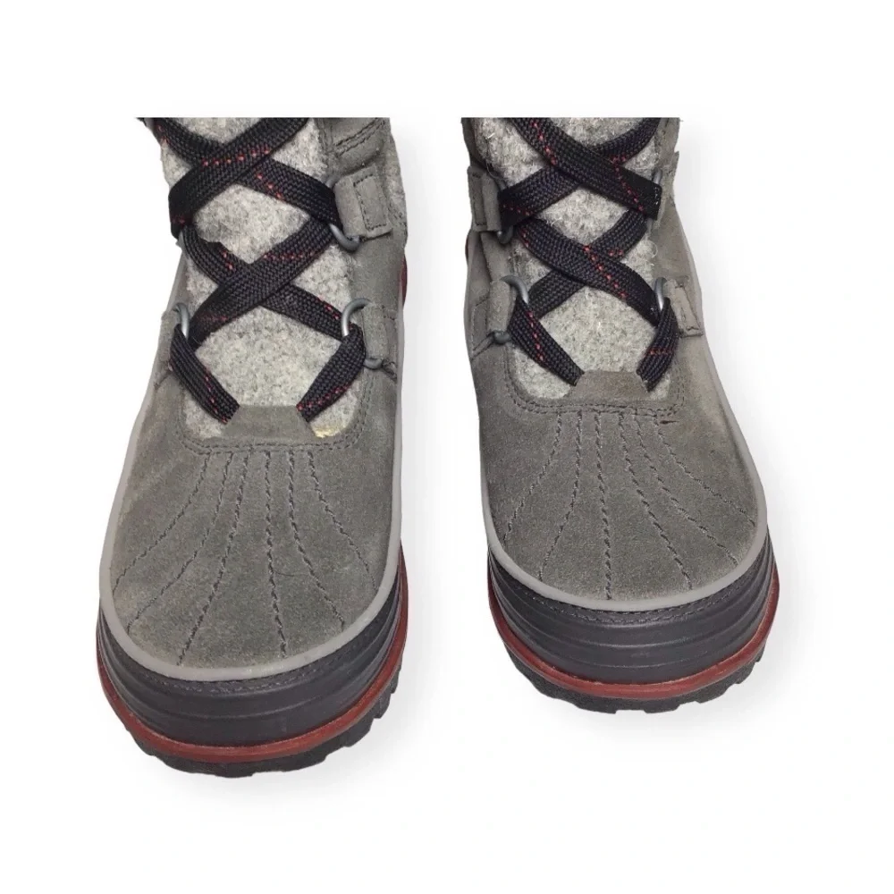 Sorel Tivoli High II Shearling Snow Boot NL2330-089 in Grey Suede Size 6.